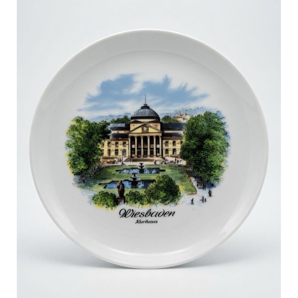 Kurhaus Wiesbaden Germany Collector Plate Scenic View plate Round 7.5”